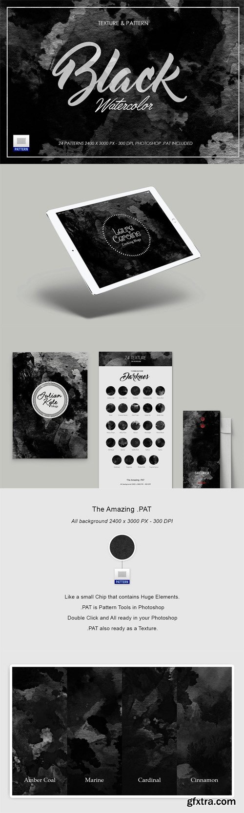 Black Dark Watercolor Texture