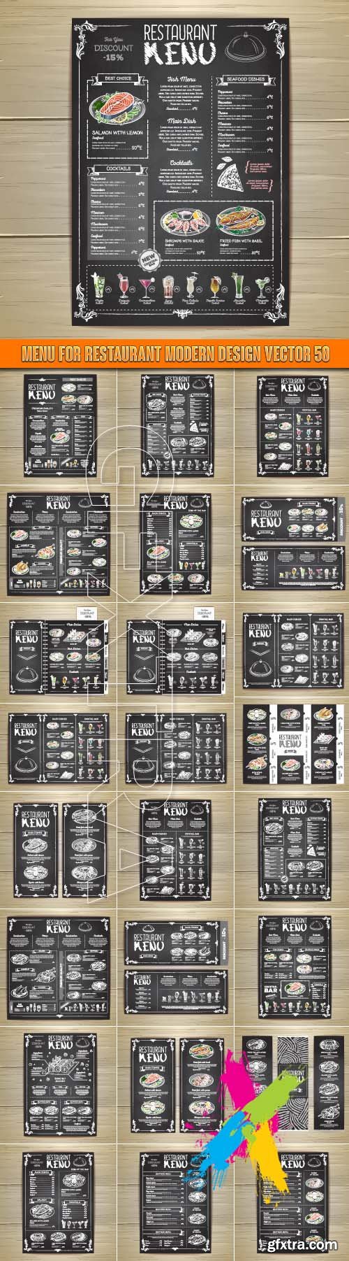 Menu for restaurant modern design vector 50