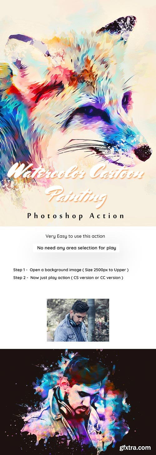 GraphicRiver - Watercolor Cartoon Painting Action - 19861837