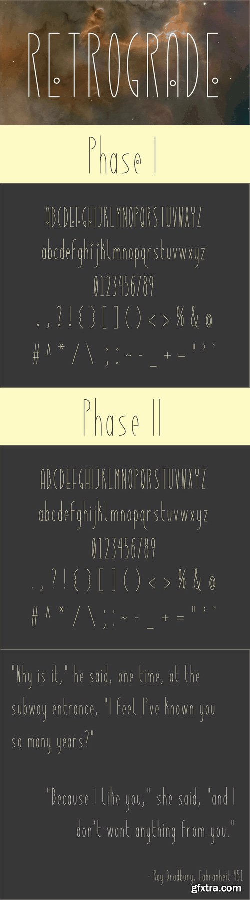 Retrograde font