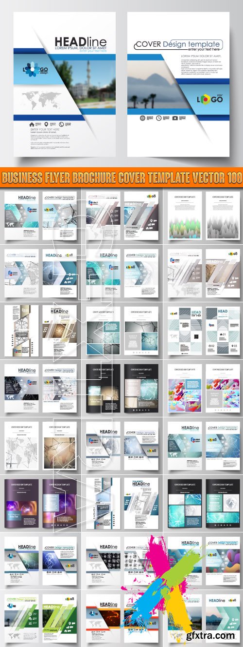 Business flyer brochure cover template vector 100