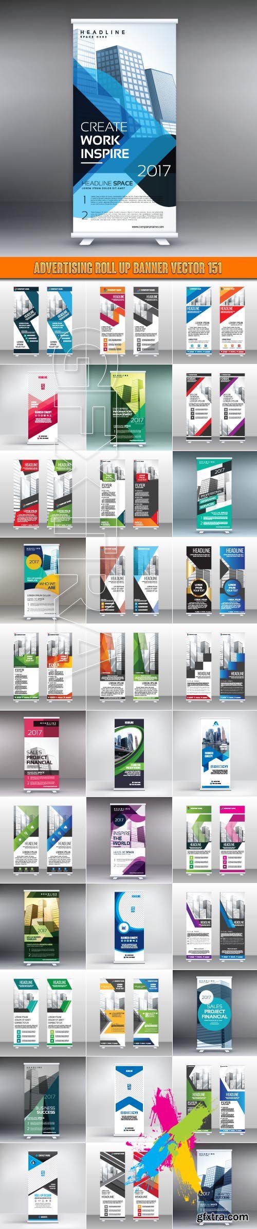 Advertising Roll up banner vector 151