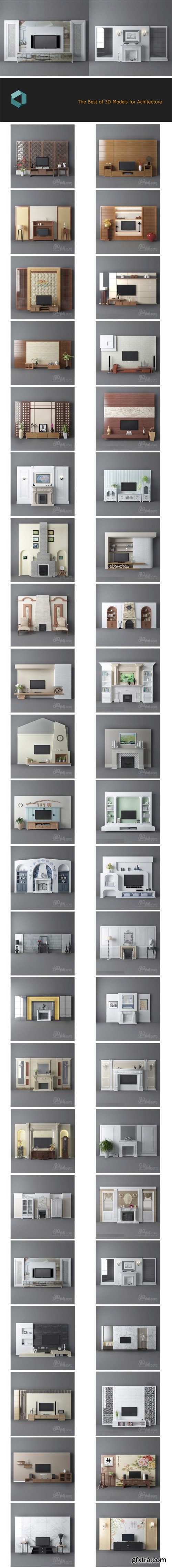TV & Media Furniture - 114 Interior Models with Various Designs and Styles