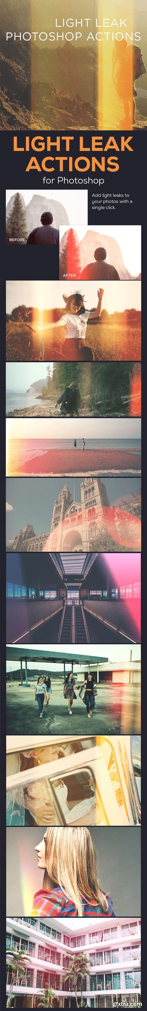 10 Light Leak Actions for Photoshop