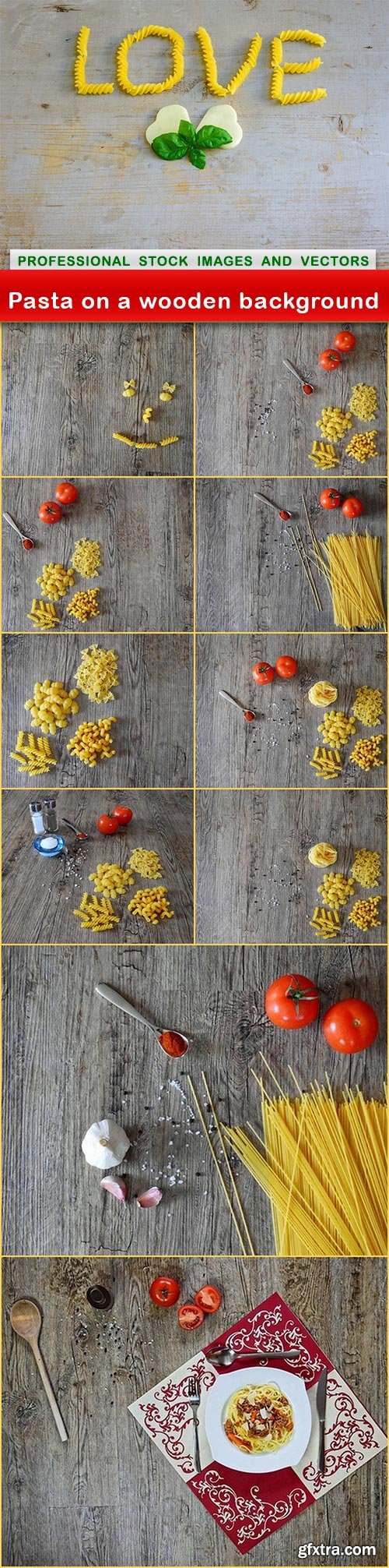 Pasta on a wooden background - 11 UHQ JPEG