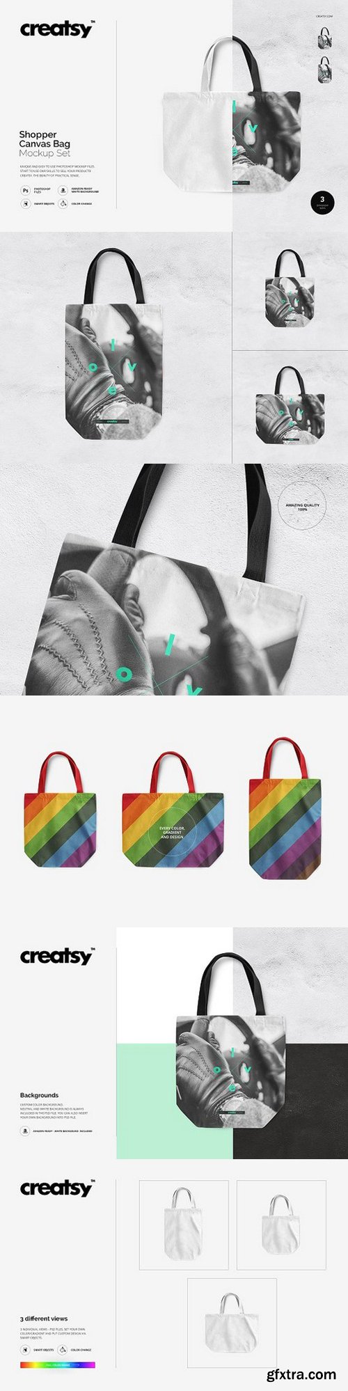CM - Shopper Canvas Bag Mockup Set 1423210