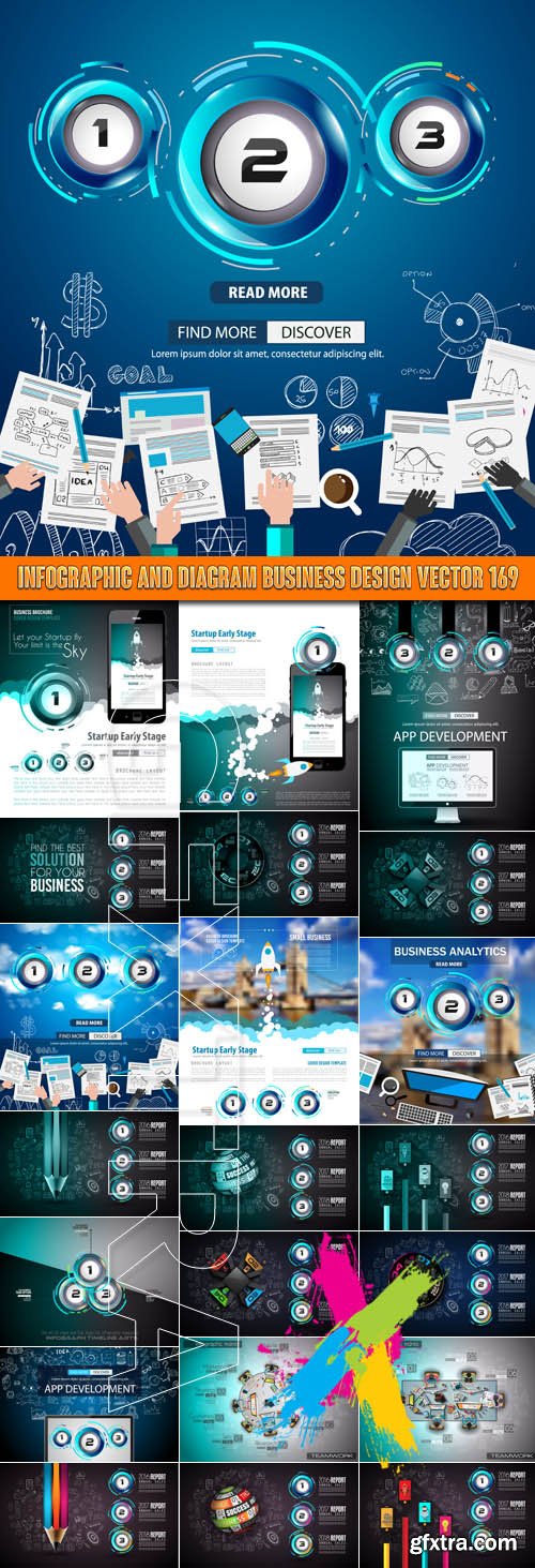 Infographic and diagram business design vector 169
