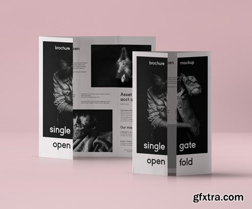 Psd Single Gate Fold Mockup US A4 Psd Single Gate Fold Mockup US A4