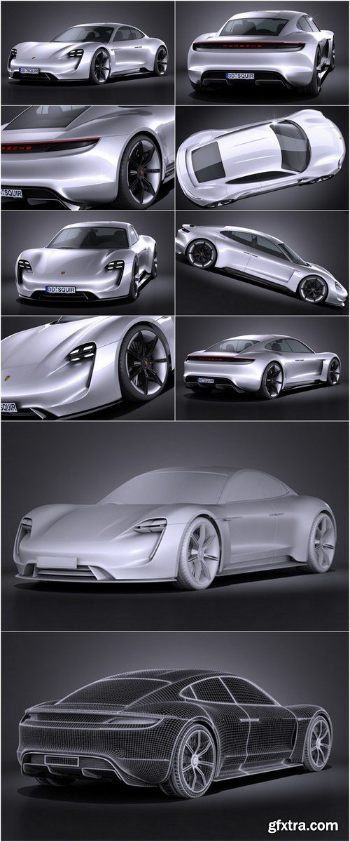 Porsche Mission E Concept 2015 VRAY 3D Model