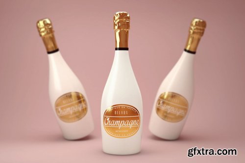 Luxury Champagne Bottle Mock-Up Luxury Champagne Bottle Mock-Up