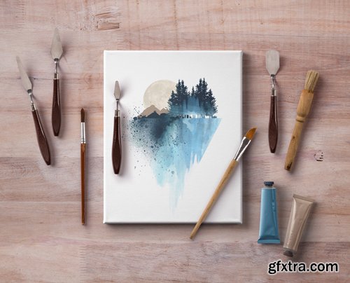 Artistic Psd Art Canvas Mockup Artistic Psd Art Canvas Mockup