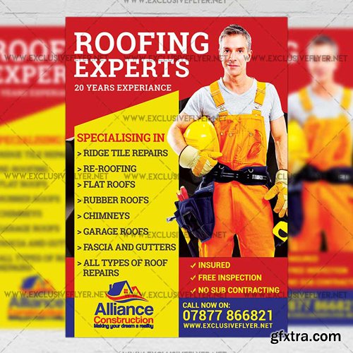 Roofing Experts - Premium A5 Flyer Template