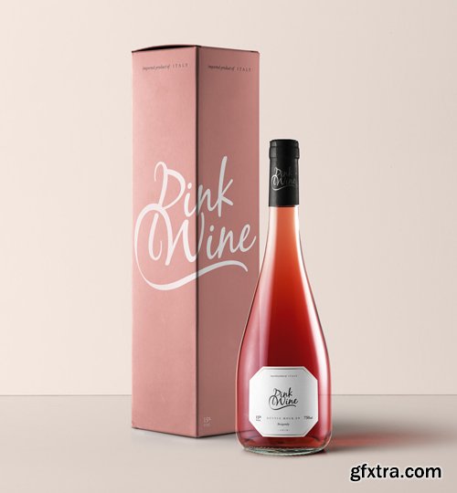Burgundy Rose Psd Bottle Mockup
