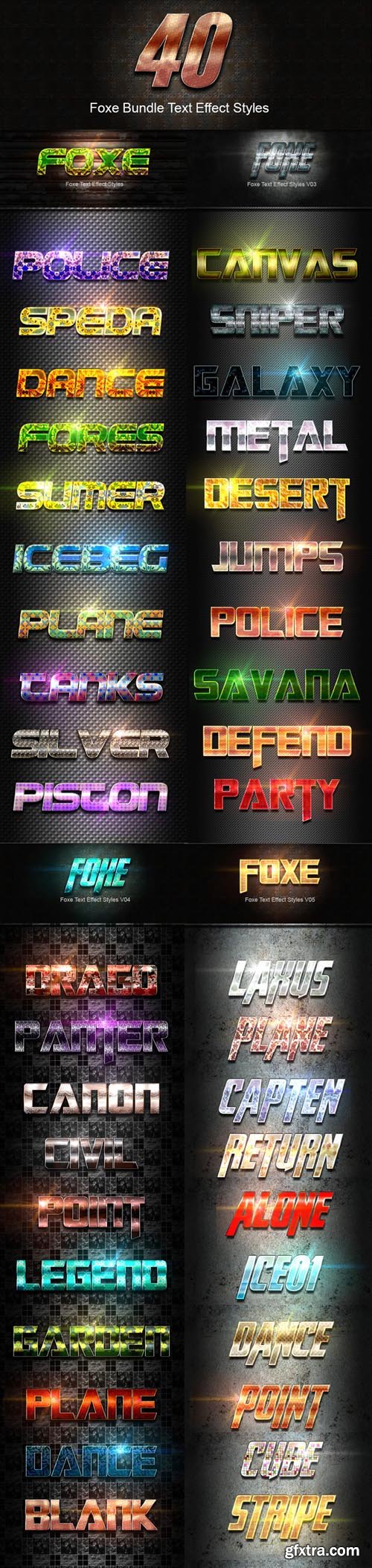 GR - 40 Foxe Bundle Text Effect Styles 19994984