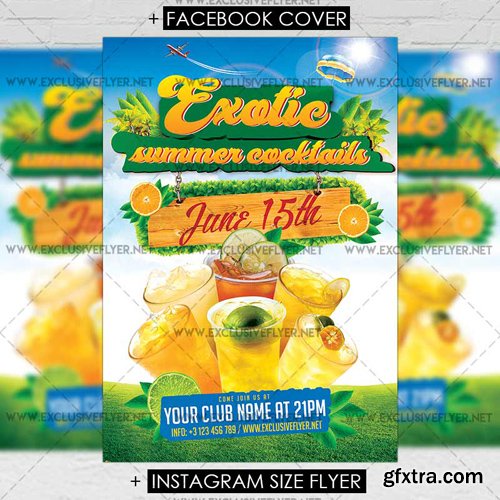 Exotic Cocktails - Premium A5 Flyer Template