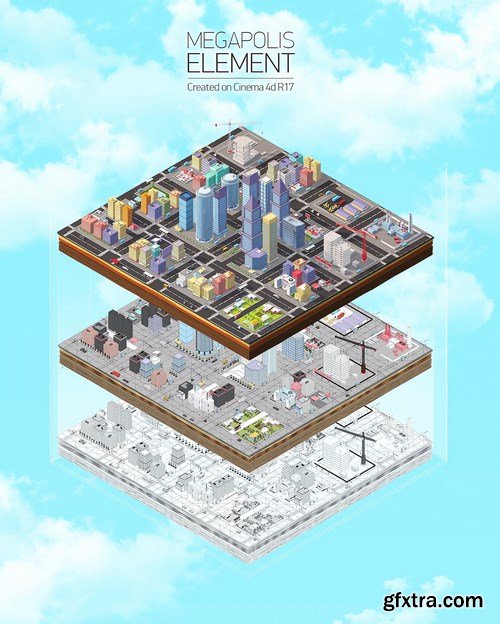 Low Poly Megapolis City Pack 3D Models