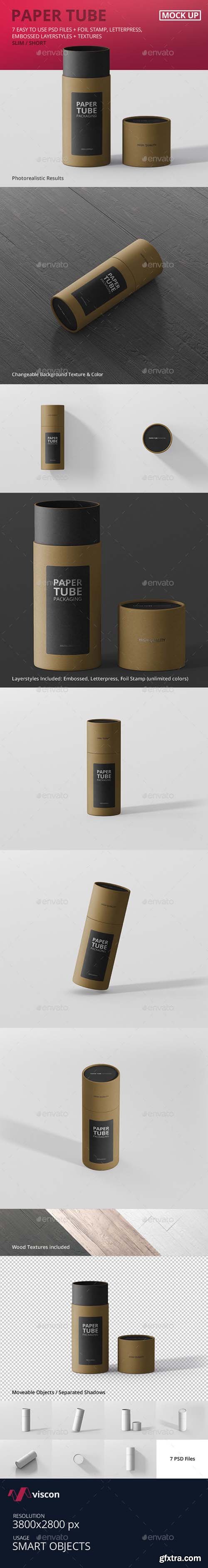 GR - Paper Tube Packaging Mockup - Slim Short 19315730 GR - Paper Tube Packaging Mockup - Slim Short 19315730