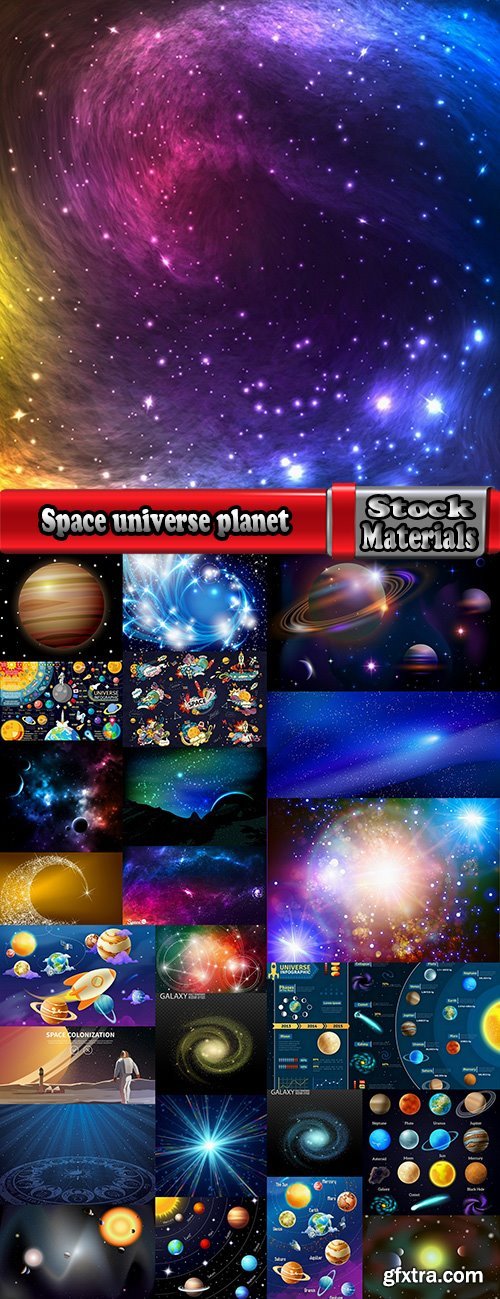 Space universe planet satellite space stars solar system 25 EPS