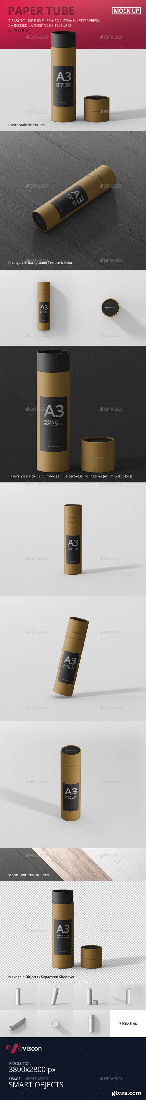 GR - Paper Tube Packaging Mockup - Slim High 19349251