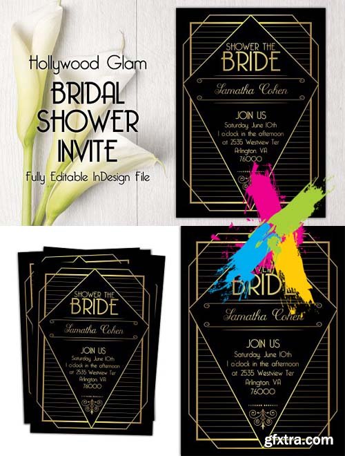 CM - Hollywood Glam Bridal Shower Invite 1514191