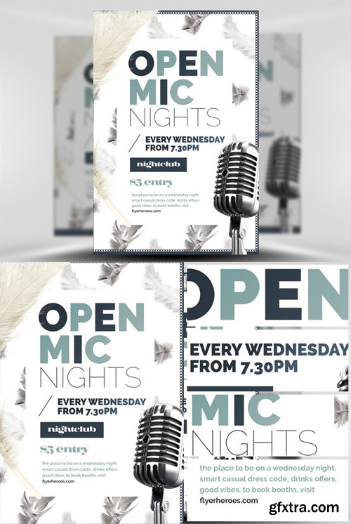 Feather Series - Open Mic Night Flyer Template