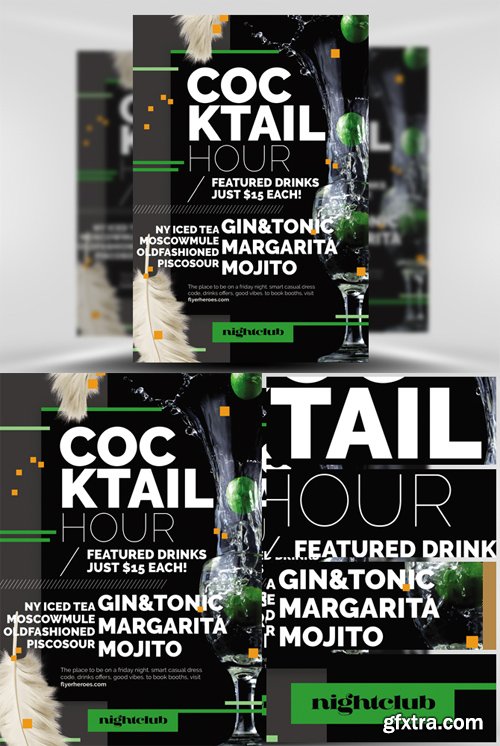 Cocktail Hour Flyer Template Cocktail Hour Flyer Template