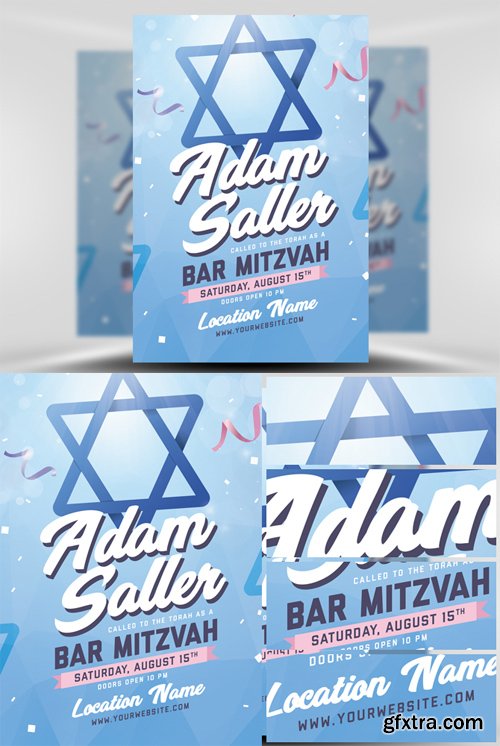 Bar Mitzvah Flyer Template v3