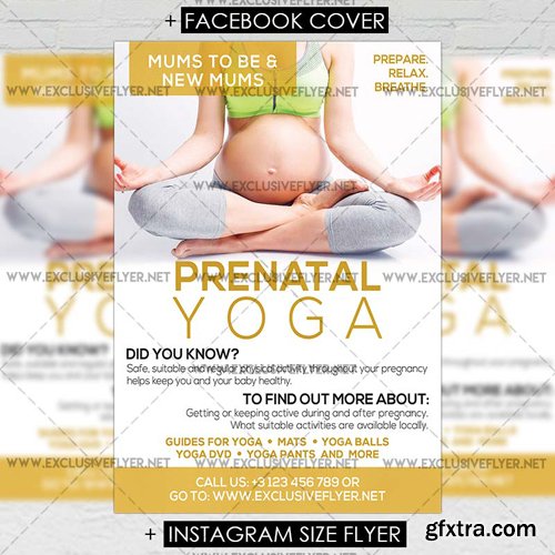 Prenatal Yoga - Premium A5 Flyer Template Prenatal Yoga - Premium A5 Flyer Template