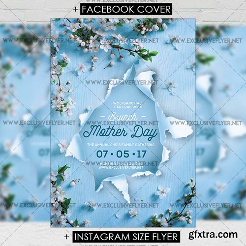 Mother Day Brunch - Premium A5 Flyer Template Mother Day Brunch - Premium A5 Flyer Template