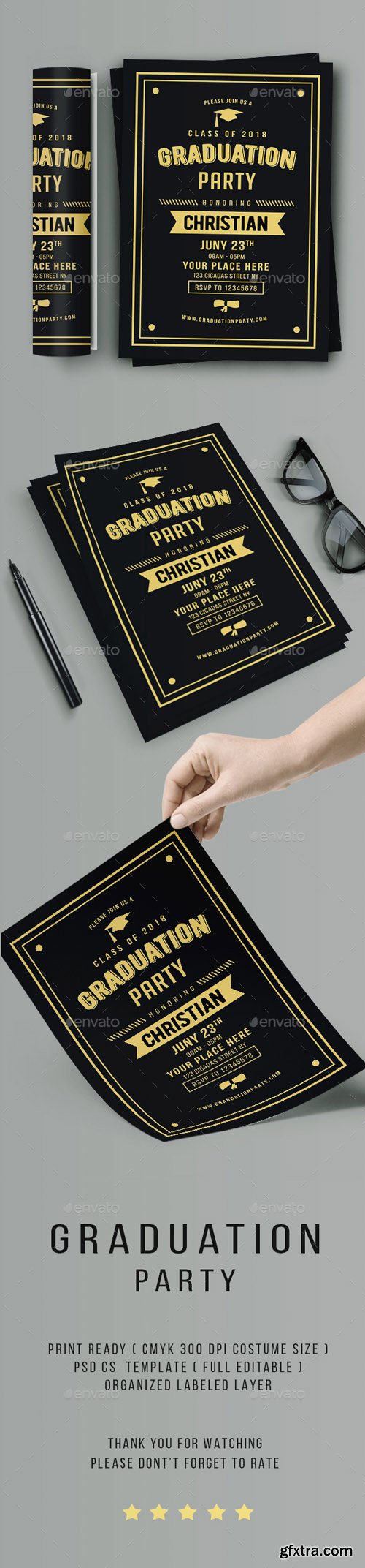GR - Vintage Graduation Invitation 20021551
