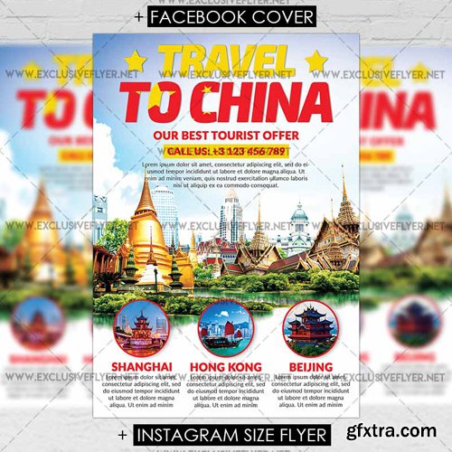 Travel to China - Premium A5 Flyer Template Travel to China - Premium A5 Flyer Template