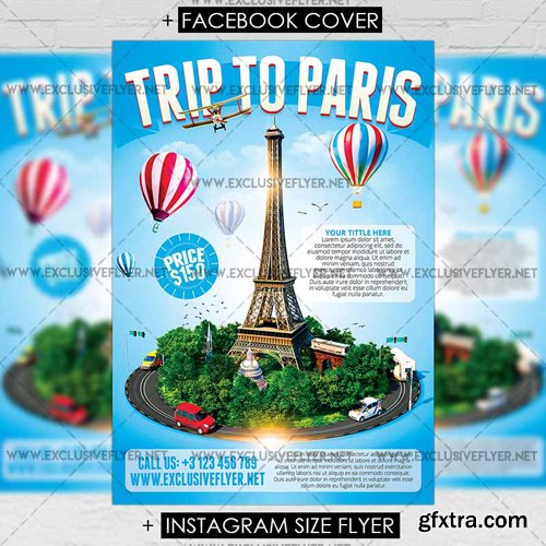Trip to Paris - Premium A5 Flyer Template Trip to Paris - Premium A5 Flyer Template