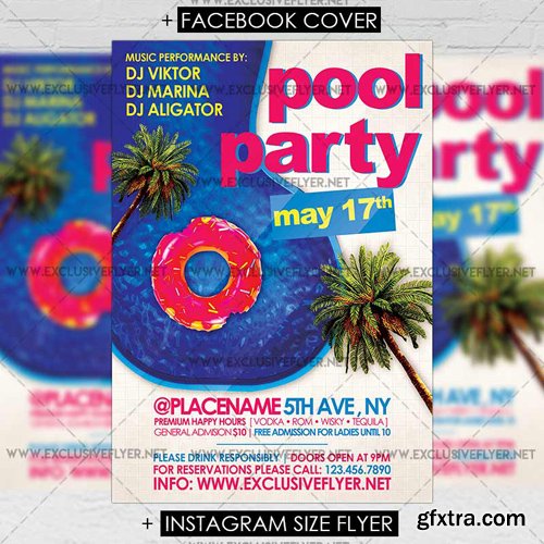 Pool Party - Premium A5 Flyer Template Pool Party - Premium A5 Flyer Template