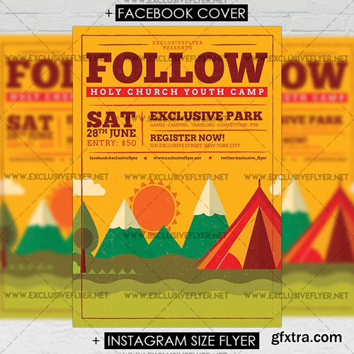 Youth Camp - Premium A5 Flyer Template Youth Camp - Premium A5 Flyer Template
