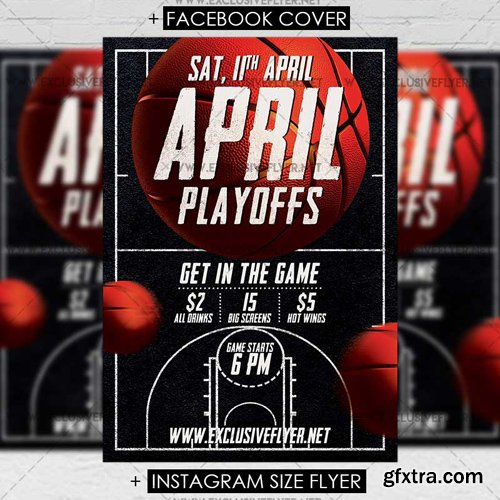 April Playoffs - Premium A5 Flyer Template April Playoffs - Premium A5 Flyer Template