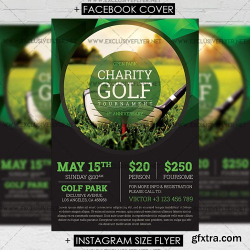 Golf Tournament - Premium A5 Flyer Template Golf Tournament - Premium A5 Flyer Template