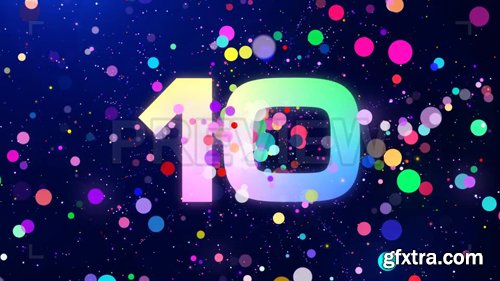 MA - Countdown from 10 to 0 with colored particles