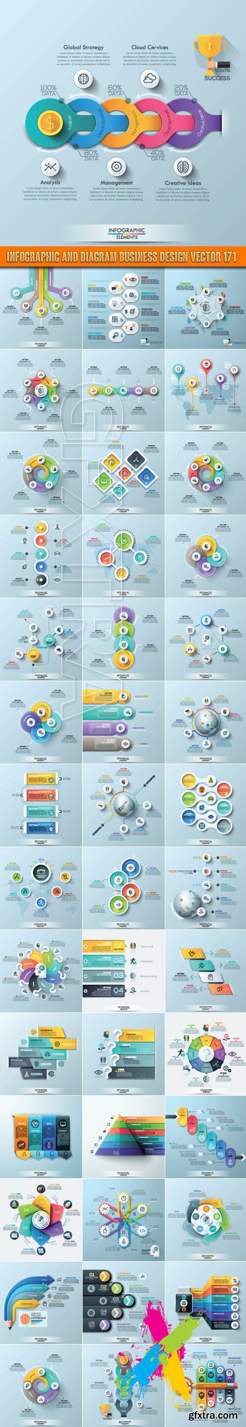 Infographic and diagram business design vector 171