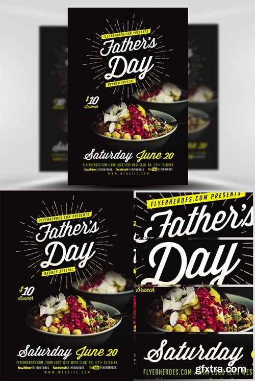 Fathers Day Brunch Flyer Template Fathers Day Brunch Flyer Template