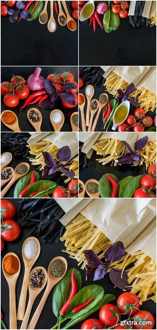 Fresh vegetables, Italian pasta 7X JPEG