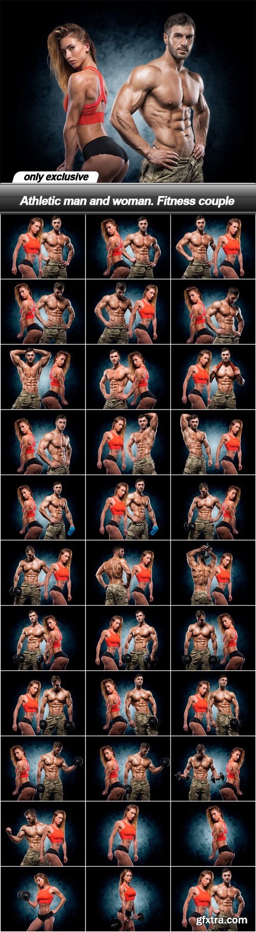 Athletic man and woman. Fitness couple - 32 UHQ JPEG