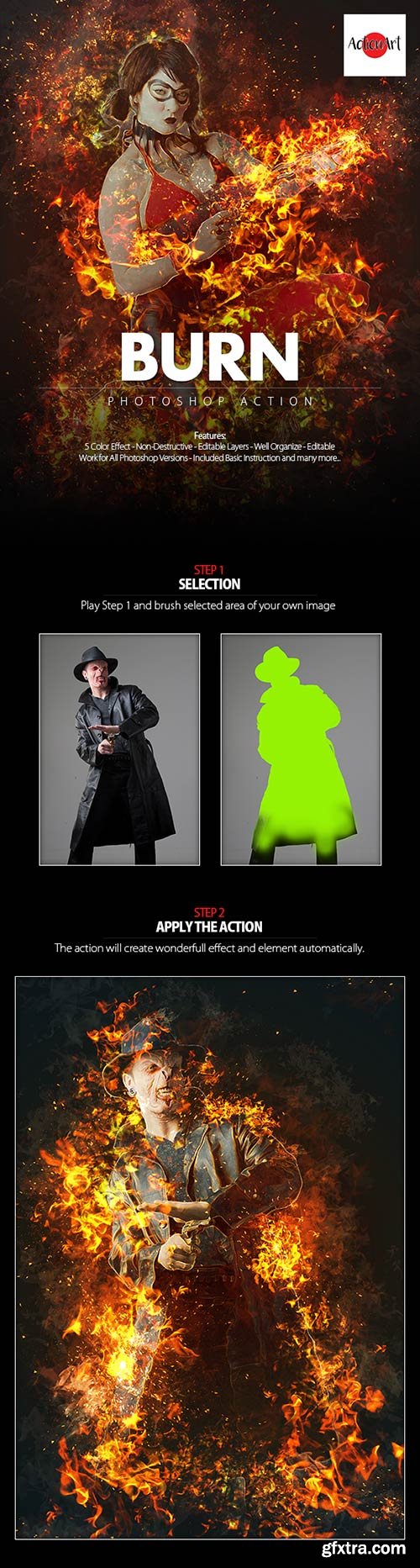 Graphicriver - Burn Photoshop Action 18399167