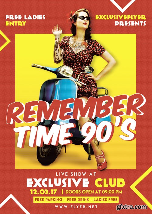 Remember Time 90s - Premium A5 Flyer Template Remember Time 90s - Premium A5 Flyer Template