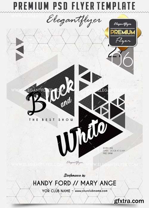 Black and White V7 Flyer PSD Template + Facebook Cover