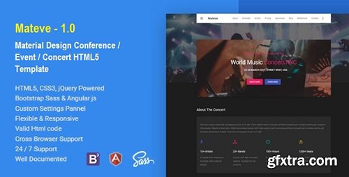 ThemeForest - Mateve - Material Design Event / Conference / Concert HTML Template (Update: 7 June 17) - 19999042