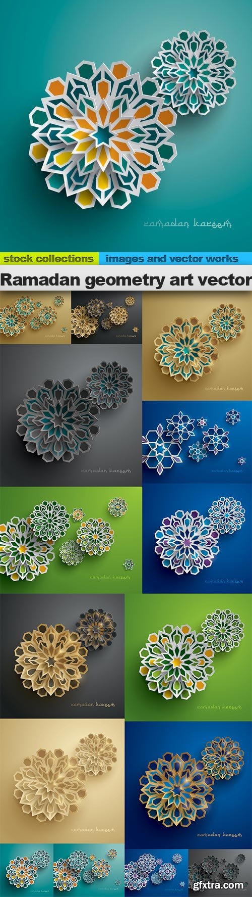Ramadan geometry art vector, 15 x EPS