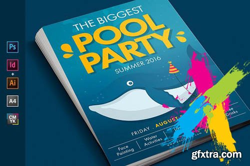 CM - Summer Pool Water Party Flyer Poster 1571084