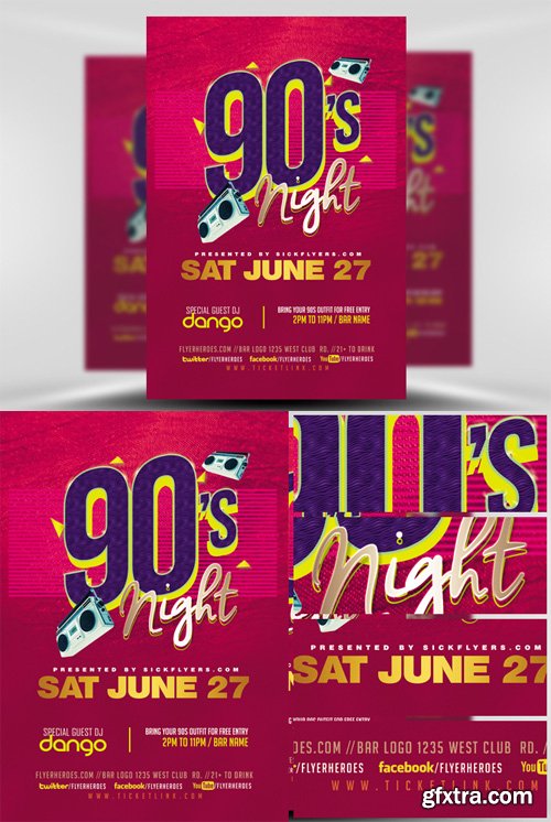 90s Party Flyer Template