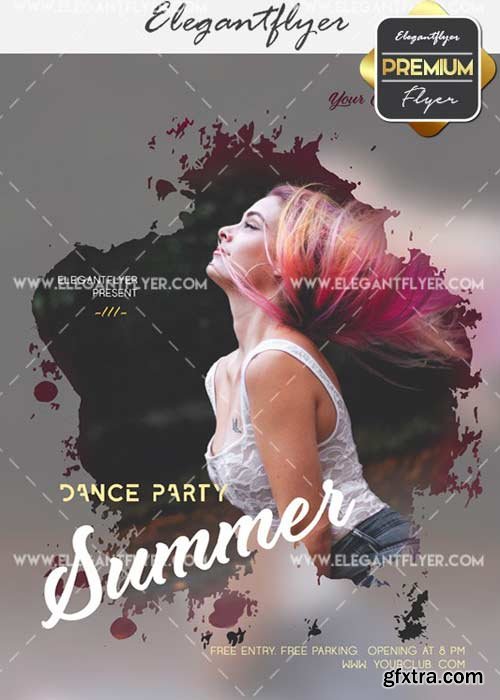 Dance Party Summer V33 Flyer PSD Template + Facebook Cover