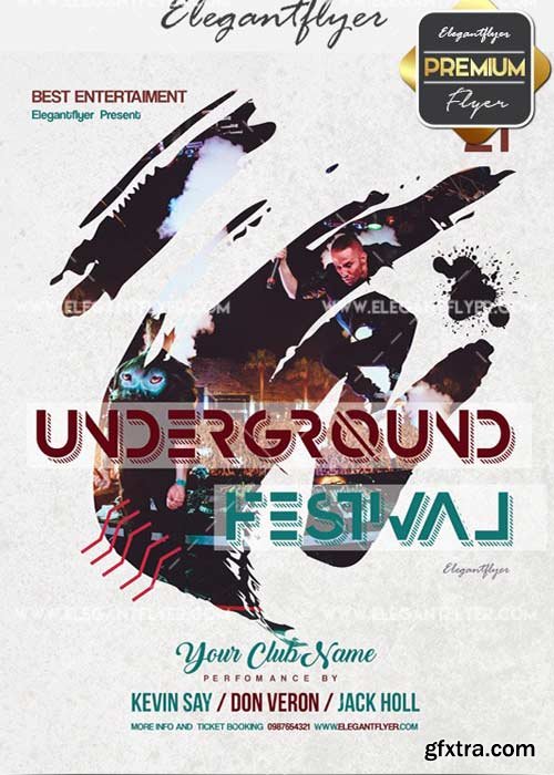 Underground Festival V2 Flyer PSD Template + Facebook Cover